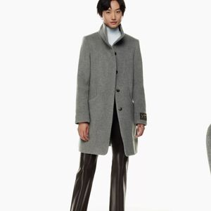 ARITZIA Wilfred wool and cashmere coat in dark grey | The Cocoon Coat